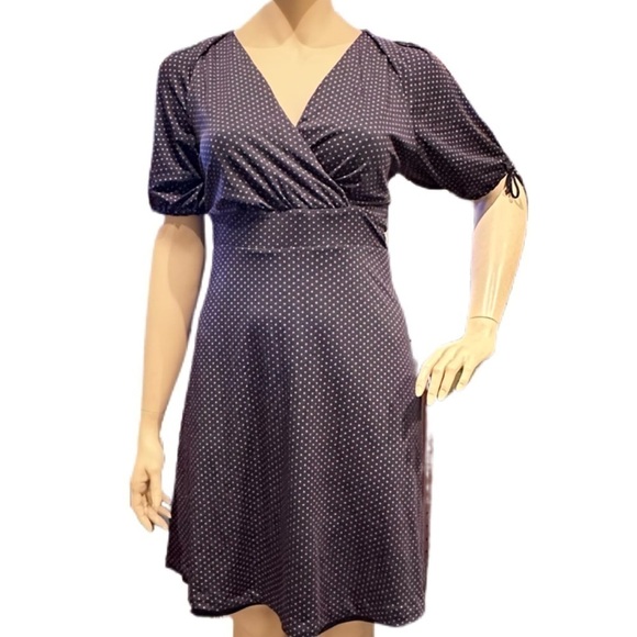 Igigi Polka Dot Dress Plus Size 18/20 Pink Dots on Black, Short Sleeves Country - Picture 1 of 15